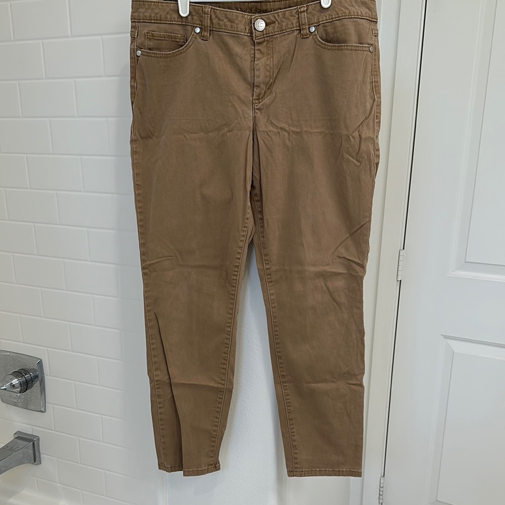 LC Lauren Conrad Tan Ankle Cropped Jeans